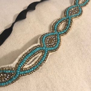 Cute turquoise and crystal Bohemian headband